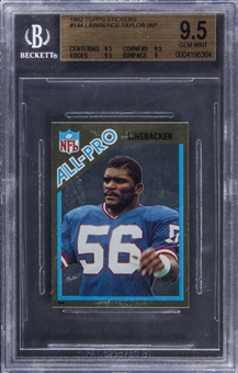 1982 Topps Stickers #144 Lawrence Taylor All-Pro Rookie Card – BGS GEM MINT 9.5